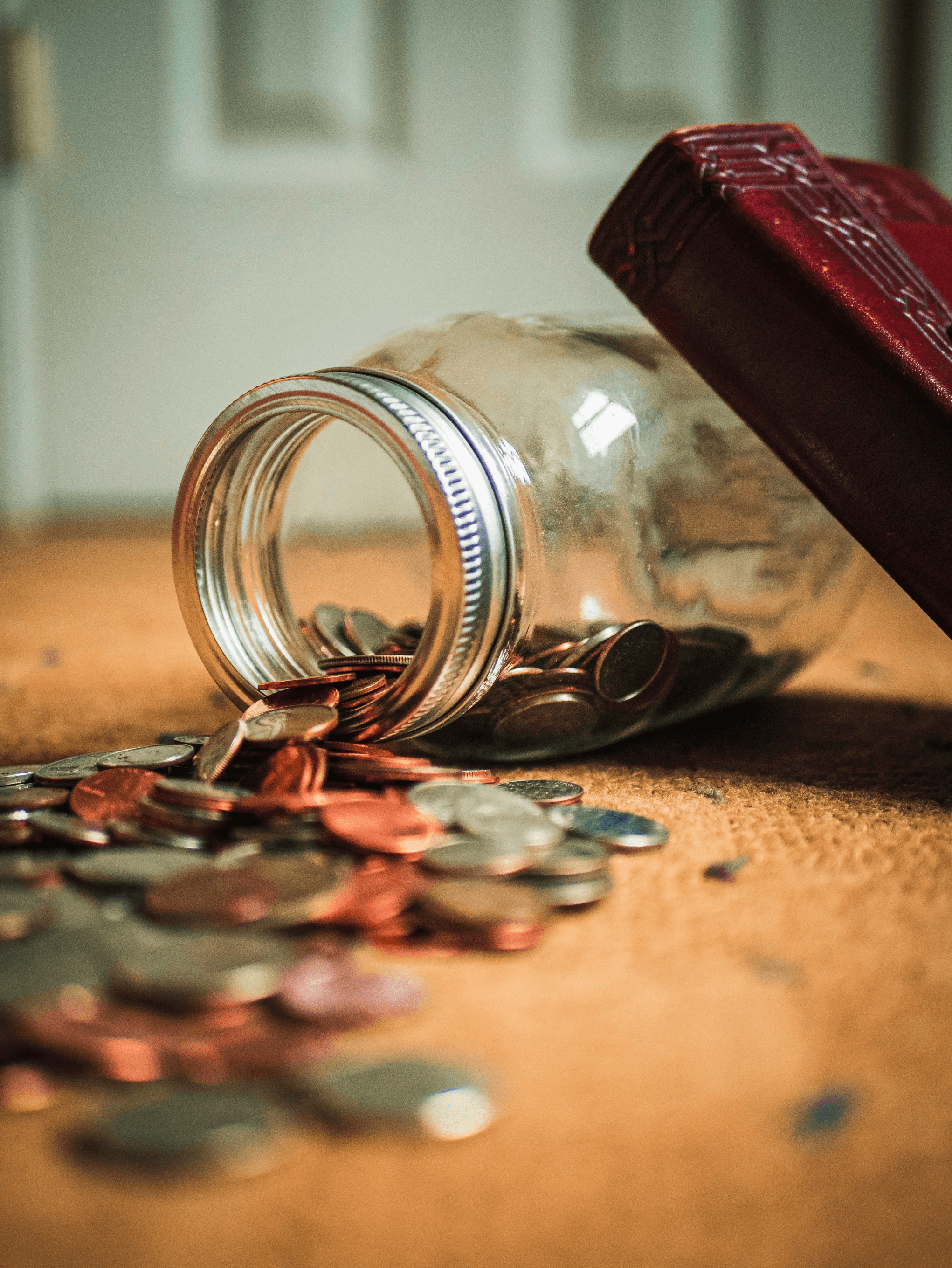 Coins in a jar
